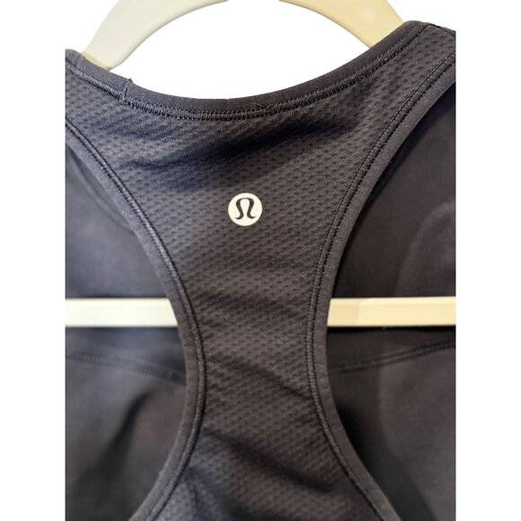 Lululemon Black Racerback Sports Bra Size 6 High-Impact Support Lightweight Brea - Picture 2 of 5